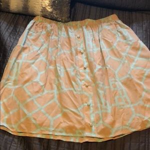 Beige/blue high waisted skirt